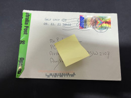 12-11-2023 (2 V 4) Netherlands Letter Posted To Australia (2021) 1 Stamp (letter Opened For Inspection) - Brieven En Documenten