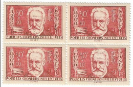 0332. Bloc De 4 - 1936 - N°332 Victor Hugo - NEUF Gomme D'origine - Côte 40eu. - Unused Stamps