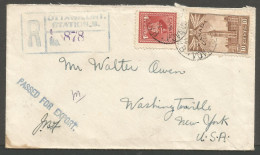 1946 Registered Cover 14c War CDS Ottawa Stn B Ontario To USA Passed For Export - Histoire Postale