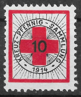 1914 VIGNETTE CINDERELLA Germany Pfennig Sammlung  WW I Red Cross Rotes Kreuz Croix Rouge 10 PFENNIG Seal Charity  STAMP - Red Cross