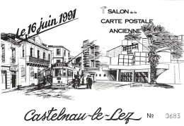 CASTELNAU Le LEZ 1er Salon Carte Postale Ancienne 1991 - Castelnau Le Lez