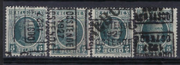 Houyoux Nr. 193 Voorafgestempeld Nr. 3991 A + B + C + D OOSTENDE 1927 OSTENDE , Staat Zie Scan ! LOT 226 - Roller Precancels 1930-..