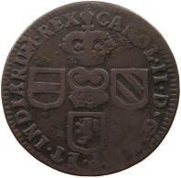 SPANISH NETHERLANDS LIARD 1692 CARLOS II (1665-1700) RARE #t065 0033 - 1556-1713 Pays-Bas Espagols