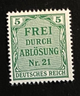 Deutsches Reich 1903 Dienstmarken Mi. 2 Postfrisch/** MNH - Servizio