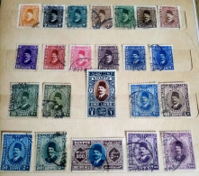 EGYPT 1927 , KING FUAD PORTRAIT Rare  SET OF 22 Stamps, VF - Oblitérés