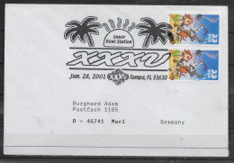 USA  Lettre 2001 Super Bowl Base Ball Disney - Base-Ball