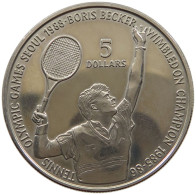 NIUE 5 DOLLARS 1987 BORIS BECKER #a096 0249 - Niue