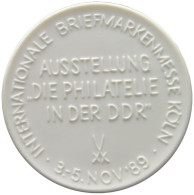 PORZELLAN MEDAILLE 1989 INTERNATIONALE BRIEFMARKENMESSE KÖLN #sm02 0553 - Autres & Non Classés