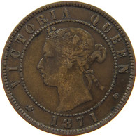 PRINCE EDWARD ISLAND CENT 1871 Victoria 1837-1901 #t149 0177 - Canada