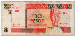 CUBA,3 PESOS CONVERTIBLES,2006,P.FX47,FINE - Cuba