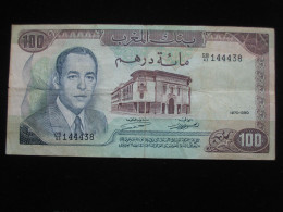 100 Dirhams 1970-1390 Maroc - Banque Du Maroc **** EN ACHAT IMMEDIAT **** - Marruecos