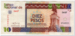 CUBA,10 PESOS CONVERTIBLES,10,1994,P.FX40,VF+ - Cuba