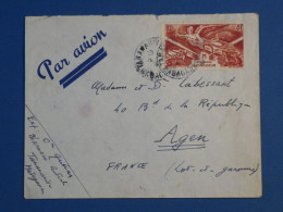 DF5 MADAGASCAR BELLE LETTRE 1948 PAR AVION TANANARIVE A  AGEN   FRANCE ++ 8F +AFFR. INTERESSANT + - Cartas & Documentos