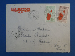 DF5 MADAGASCAR BELLE LETTRE 1935 PETIT BUREAU MAJUNGA  A   PARIS    FRANCE ++ 12F +AFFR. INTERESSANT + - Lettres & Documents