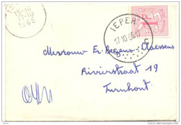 _ik330:N° 859: C IEPER  C  17.10.66-17 + Deel Machinestempel...( Een Uur Vroeger..) - 1951-1975 Heraldieke Leeuw