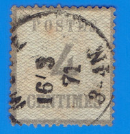 TIMBRE FRANCE - ALSACE-LORRAINE - 4 CENTIMES GRIS-LILAS N° 3b OBLITERE 1871 - BURELAGE INVERSE - Used Stamps