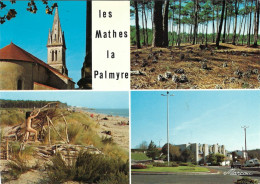 17 - Les Mathes, La Palmyre - Multivues (4) : église, Forêt, Plage De La Grande Côte... - Photo Michel Marcou (C. 1986) - Les Mathes