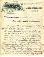 FACTURE.30.GARD.ALAIS.ALÈS.CYCLES & AUTOMOBILES.D.CHAMPEYRACHE USINE,MAGASINS & BUREAUX AVENUE CARNOT - Automobile