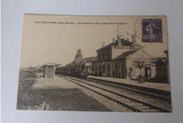Carte  Postale   CHEF BOUTONNE   Vue Intérieure De La Gare  Des Voyageurs   1929 - Chef Boutonne