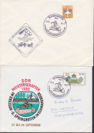 Schwanebeck SoSt. 29.9.85 Horse Pferd Dressur- Und Springreiten, Sonderbeförderung Schwanebeck - Belzig - Maschinenstempel (EMA)