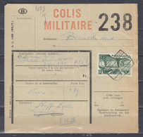 Vrachtbrief Met Stempel CERFONTAINE COLIS MILITAIRE - Documents & Fragments