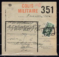 Vrachtbrief Met Stempel VISE N°3 COLIS MILITAIRE - Documenten & Fragmenten