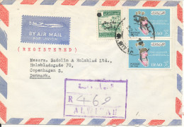 Iraq Registered Air Mail Cover Sent To Denmark 1970 - Iraq