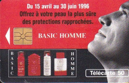 F636 04/1996 - BASIC HOMME - 50 GEM1A (verso : N° Vers La Droite - Deux Lignes) - 1996