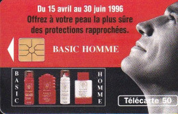 F636 04/1996 - BASIC HOMME - 50 GEM1A - (verso : N° Centrés - Deux Lignes) - 1996