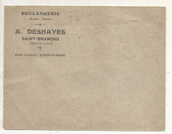 Enveloppe Commerciale, Publicité, Boulangerie A. Deshayes, Saint Branchs, Indre Et Loire, Frais Fr 1.55 E - Levensmiddelen