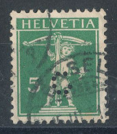 Suisse N°136 (o)  Perforé C - Gezähnt (perforiert)