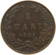 ROMANIA 5 BANI 1867 WATT Carol I. 1866-1914 #s077 0423 - Roumanie