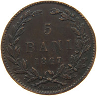 ROMANIA 5 BANI 1867 HEATON Carol I. 1866-1914 #s077 0429 - Roumanie