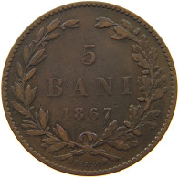 ROMANIA 5 BANI 1867 Carol I. 1866-1914 #s050 0203 - Roumanie