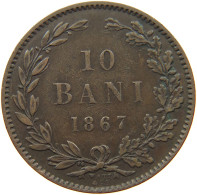 ROMANIA 10 BANI 1867 WATT CO Carol I. 1866-1914 #t145 0361 - Roumanie
