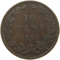 ROMANIA 10 BANI 1867 WATT CO Carol I. 1866-1914 #a084 0085 - Roumanie