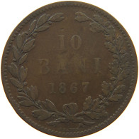 ROMANIA 10 BANI 1867 Carol I. 1866-1914 #s001 0255 - Roumanie