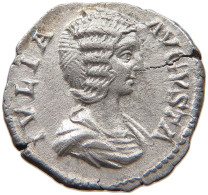 ROME EMPIRE DENAR  Julia Domna (217) ROMA SEATED FORTVNAE FELICI #t110 0363 - La Dinastia Severi (193 / 235)
