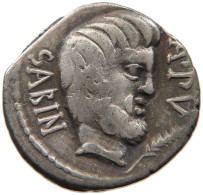 ROME REPUBLIC DENAR  L. Titurius L.f. Sabinus. 89 BC #t137 0007 - Repubblica (-280 / -27)