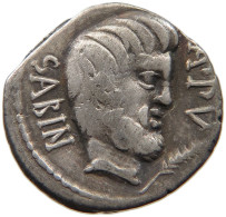 ROME REPUBLIC DENAR  L. Titurius L.f. Sabinus. 89 BC #t137 0007 - Röm. Republik (-280 / -27)