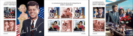 Tchad 2023, Kennedy, Monroe, Jaqueline, 5val In BF+2BF IMPERFORATED - Acteurs