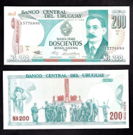 URUGUAY  200 NUEVOS  PESOS 1986 PIK 66 FDS - Uruguay