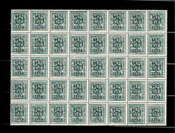 1957 PRE669** X 40 Zonder Scharnier.Heraldieke Leeuw:30c.Opdruk 1957-1958.OBP 140 Euro - Typografisch 1951-80 (Cijfer Op Leeuw)