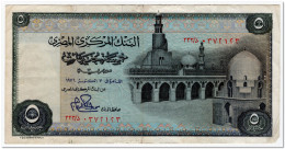 EGYPT,5 POUNDS,1969-78,P.45,aVF,SMALL TEAR - Egypte