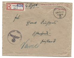 Feldpost Einschreiben Feldpostamt 22 Kreta Griechenland 1943 - Feldpost 2e Guerre Mondiale