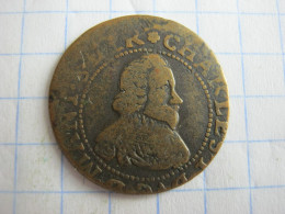 France  Double Tournois 1637 ( Principality Of Arches-Charleville Charles I Gonzaga Nevers ) - 1610-1643 Louis XIII Le Juste