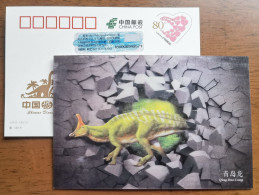 Tsintaosaurus Spinorhinus,China 2017 Chinese Dinosaur 3D Raster Advertising Pre-stamped Card - Fossilien