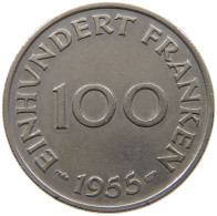 SAARLAND 100 FRANKEN 1955  #a089 0563 - 100 Franchi