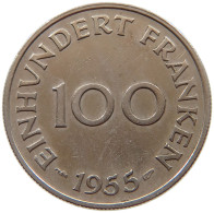 SAARLAND 100 FRANKEN 1955  #a017 0093 - 100 Francos