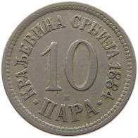 SERBIA 10 PARA 1884 Milan I (1882-1889) Alexander I (1889-1903) Peter I (1903-1918) #a090 0265 - Servië